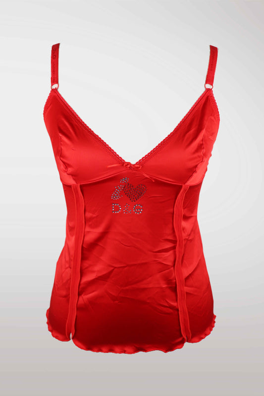 "I <3 D&G" Red Satin Camisole