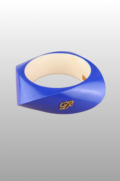 Dsquared2 Blue Geometric Wooden Bangle