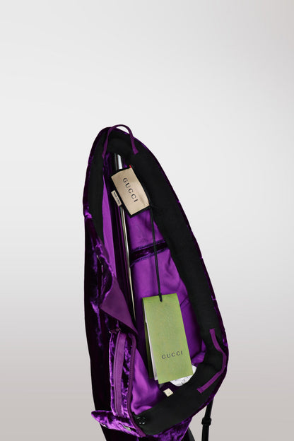 Gucci F/W 2023 Purple Belted Velour Ruched Pants