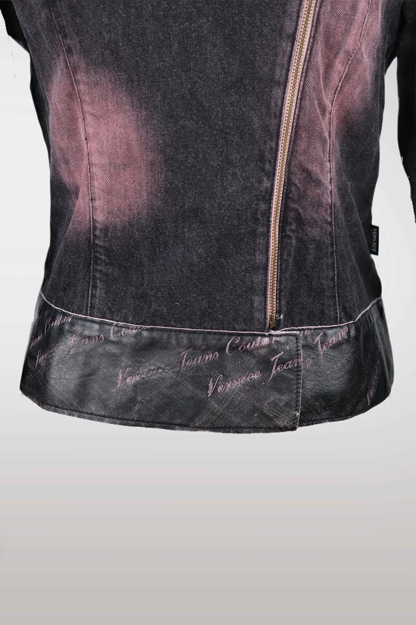 90s Versace Jeans Couture Pink Stone Wash Denim Jacket