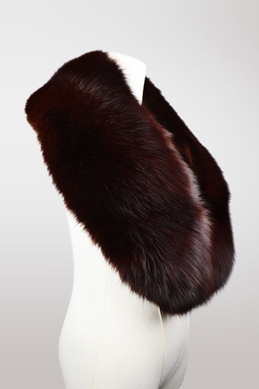 Genuine Brown XL Fox Fur Shawl