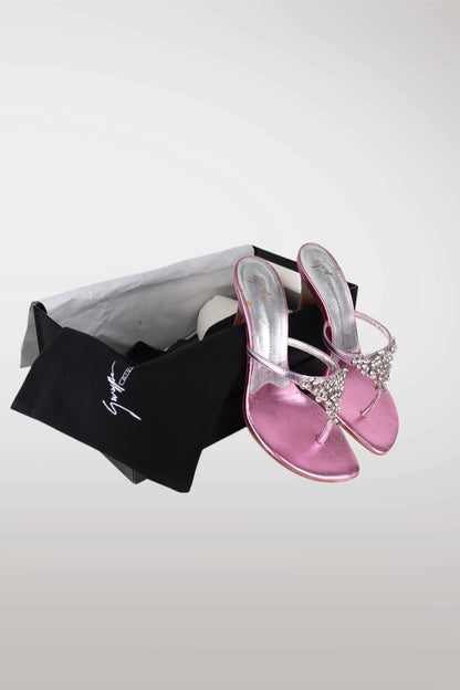 Giuseppe Zanotti Jeweled Pink Sandals EU34.5