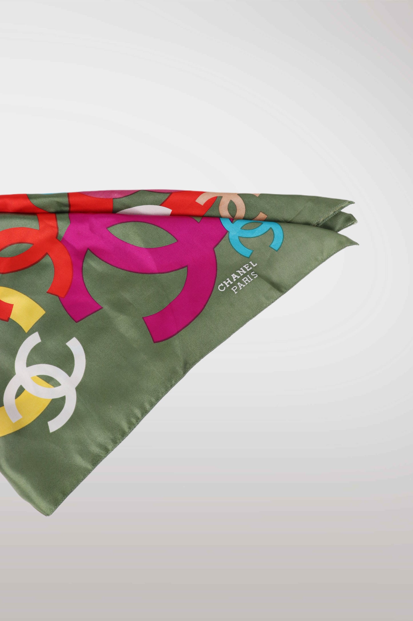 Chanel Multicolor 'CC' Printed Silk Scarf