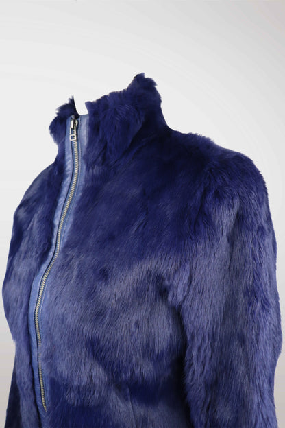 Violet Genuine Rabbit Fur Jacket