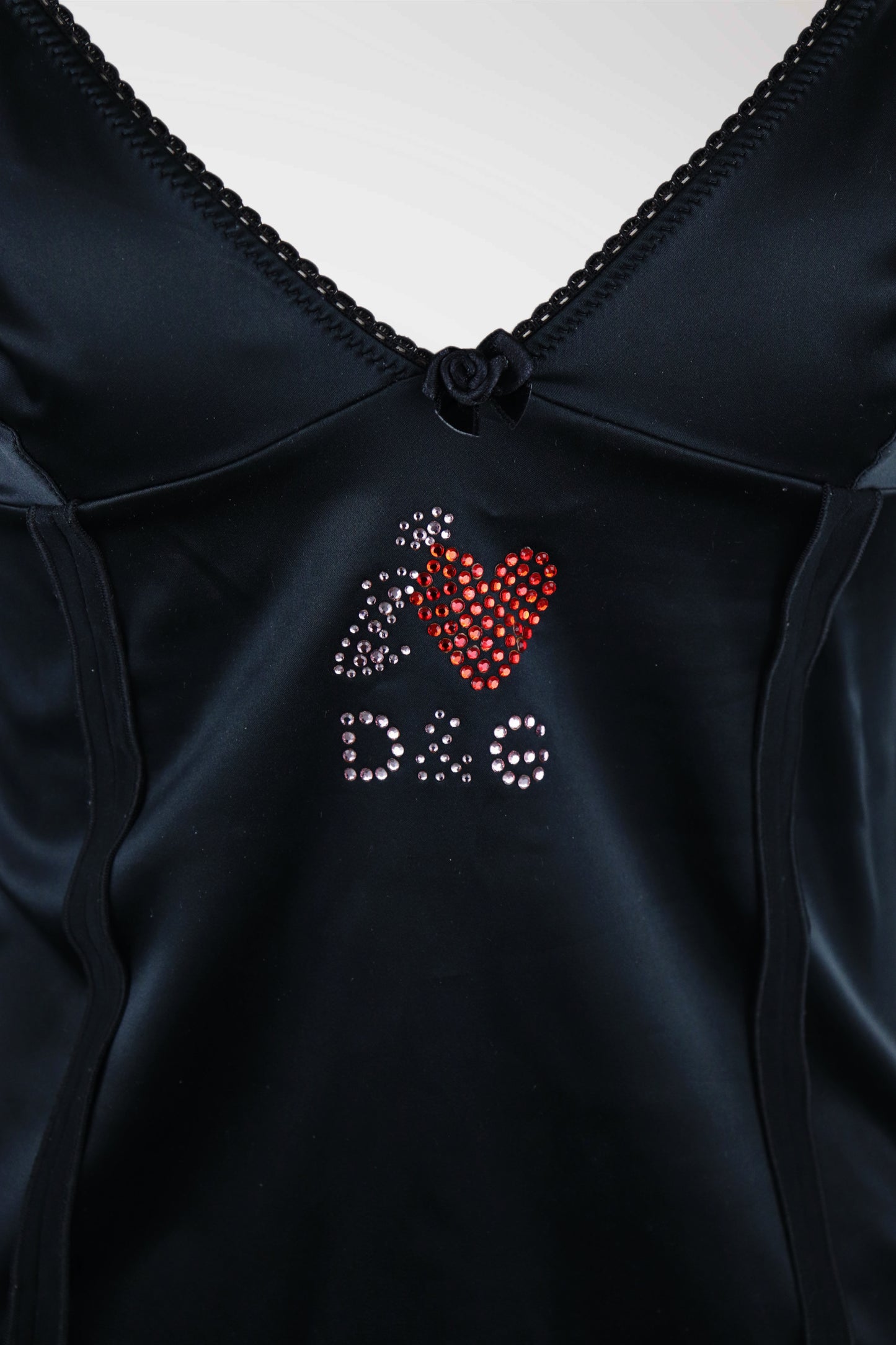 "I <3 D&G" Black Satin Camisole