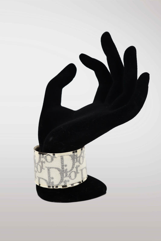 Christian Dior Monogram Slap Bracelet/Cuff BEIGE