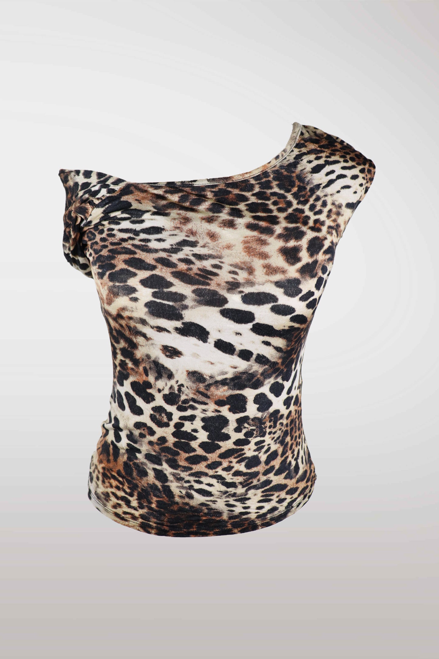 Caché Leopard Off-Shoulder Top