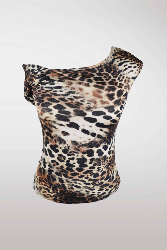 Caché Leopard Off-Shoulder Top