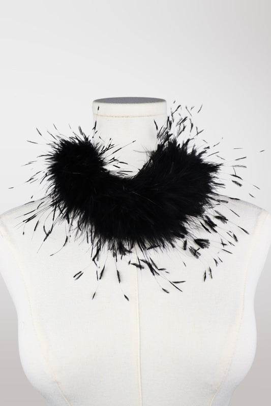 Genuine Black Ostrich Feather Choker
