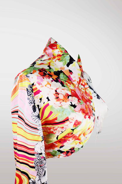 Just Cavalli Silk Multi-Print Button Up Blouse