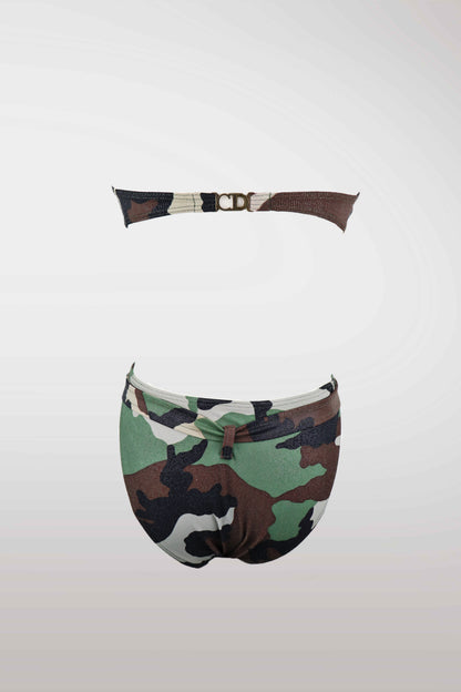 Christian Dior 2001 Camouflage Embellishment Bikini Set