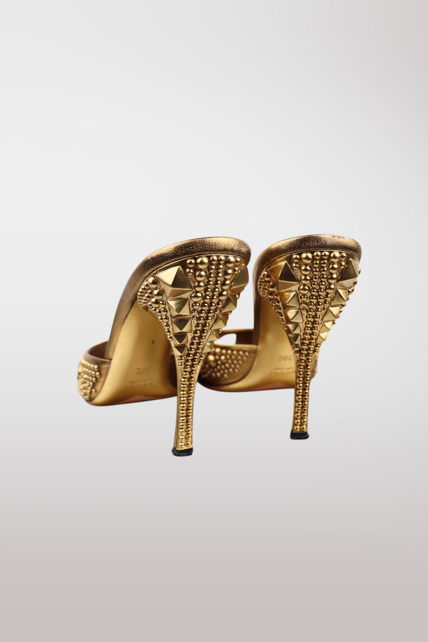Tom Ford for Gucci S/S 2004 "Farewell Collection" Metallic Gold Studded Heels