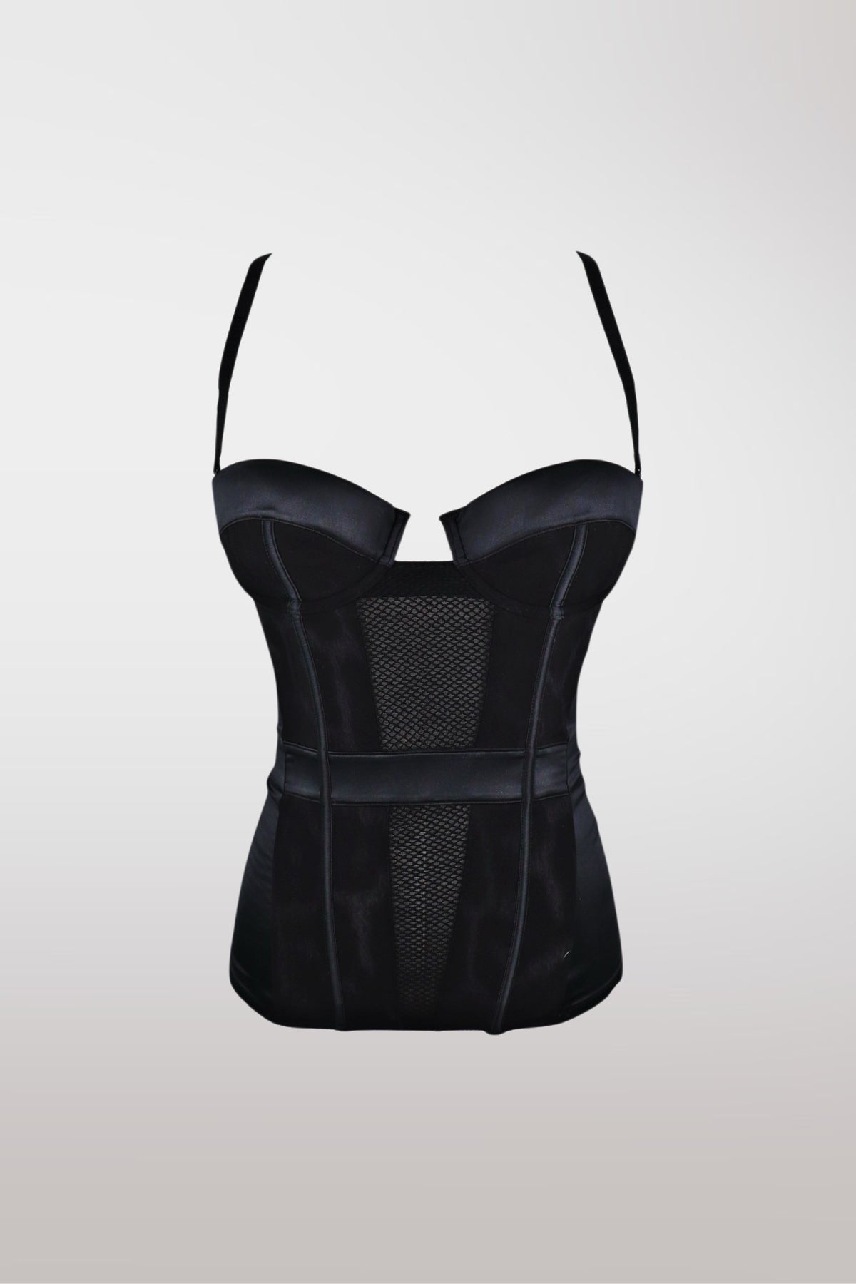 Just Cavalli 2000s Leopard Print Black Satin Corset