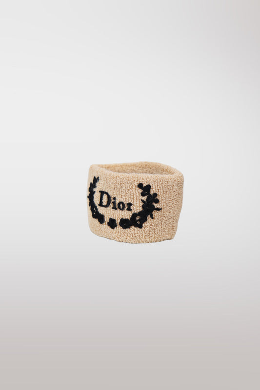 Christian Dior Black & Tan Sport Wristband (SINGLE)