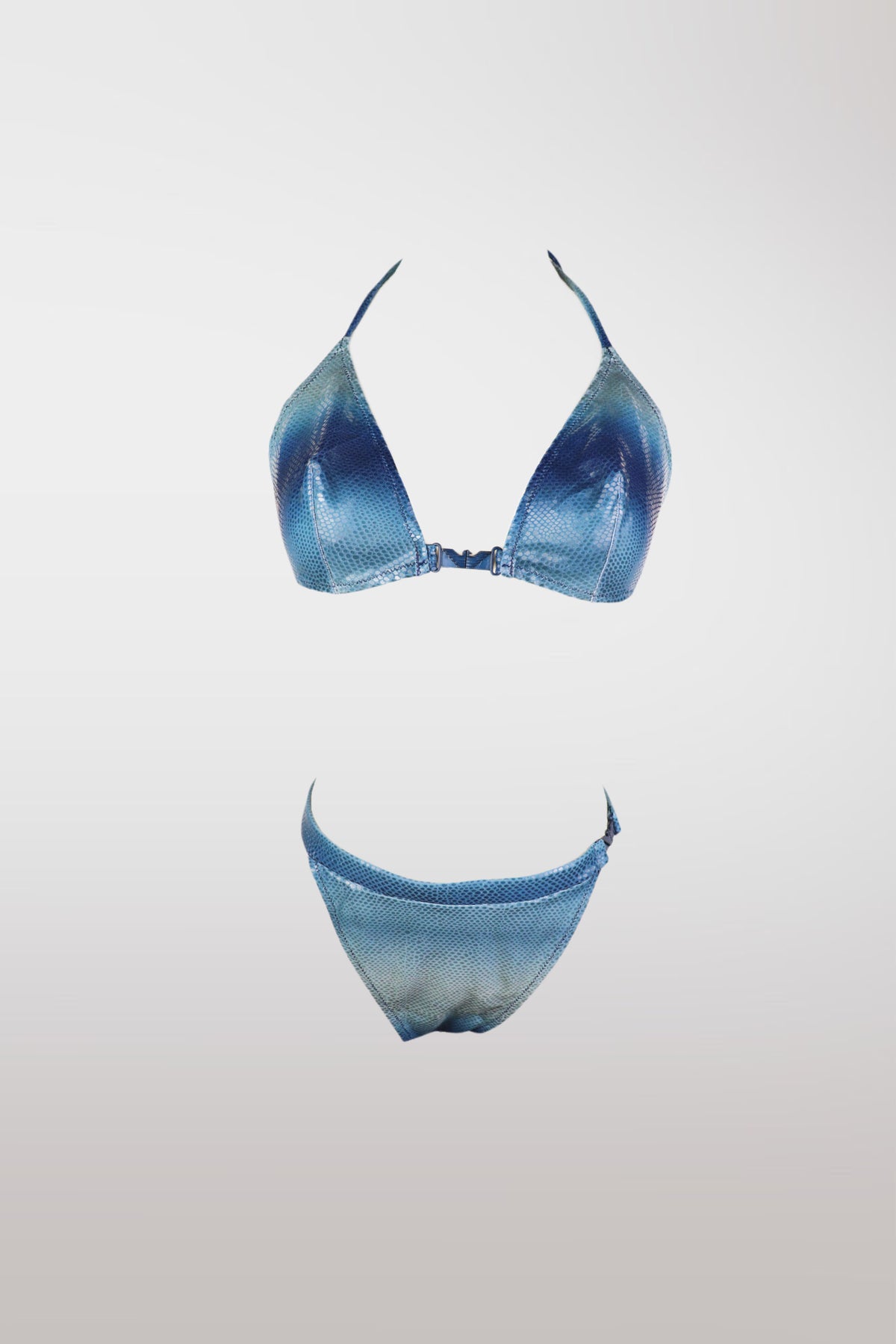 Emporio Armani Blue Ombré Embellished Bikini Set