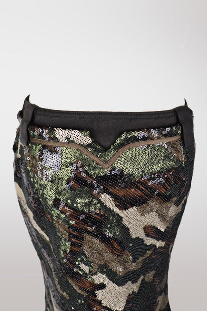 Camo Sequin Mermaid Midi Skirt