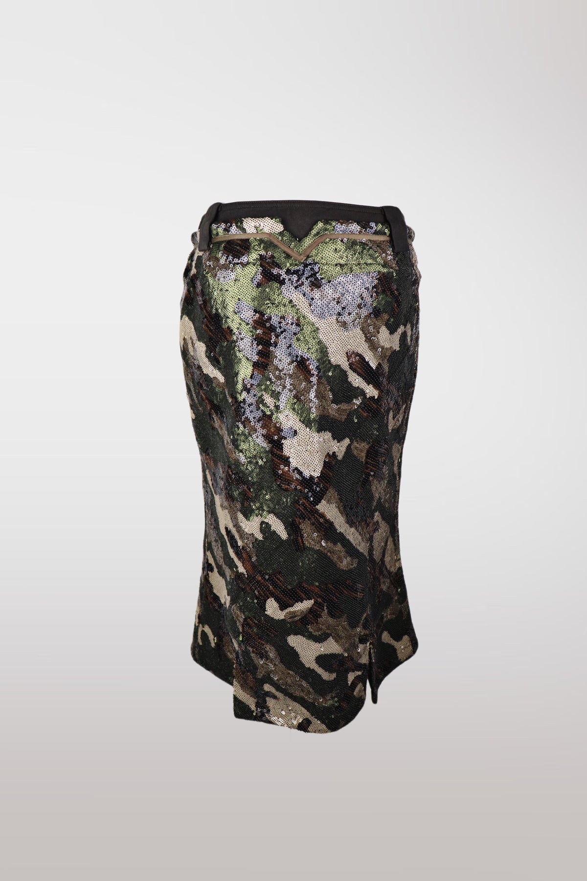 Camo Sequin Mermaid Midi Skirt