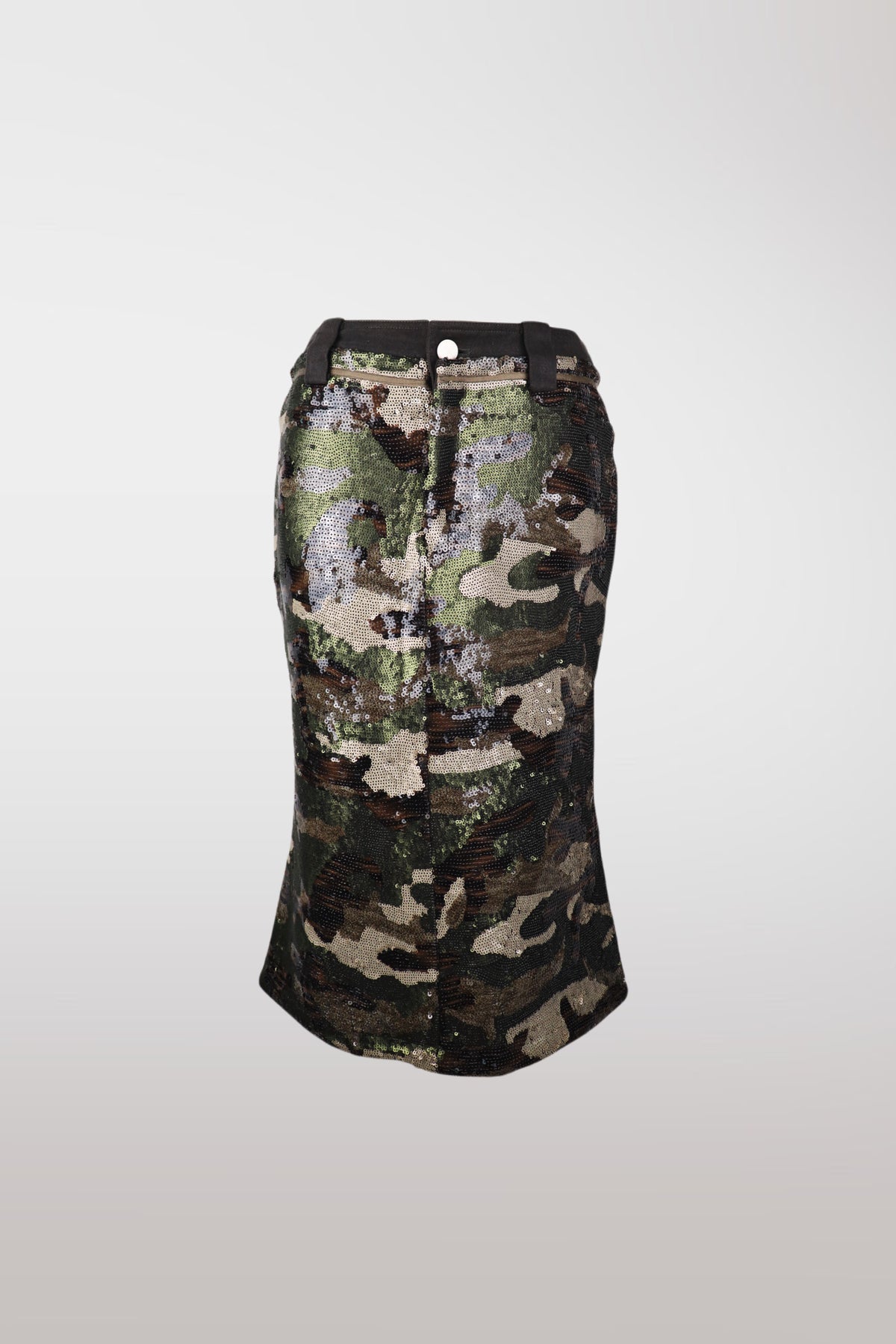 Camo Sequin Mermaid Midi Skirt