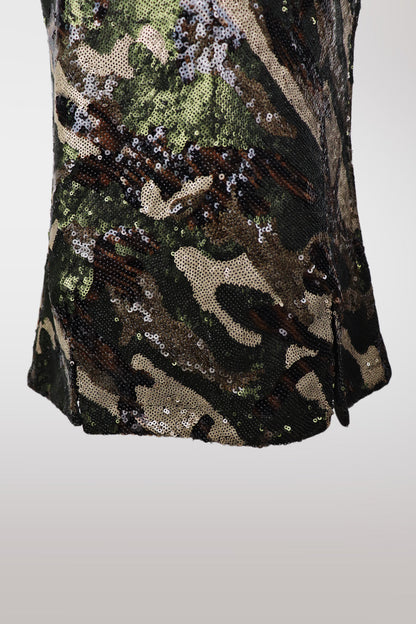Camo Sequin Mermaid Midi Skirt