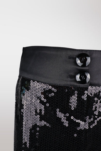 2000s Black Sequin Mini Skirt