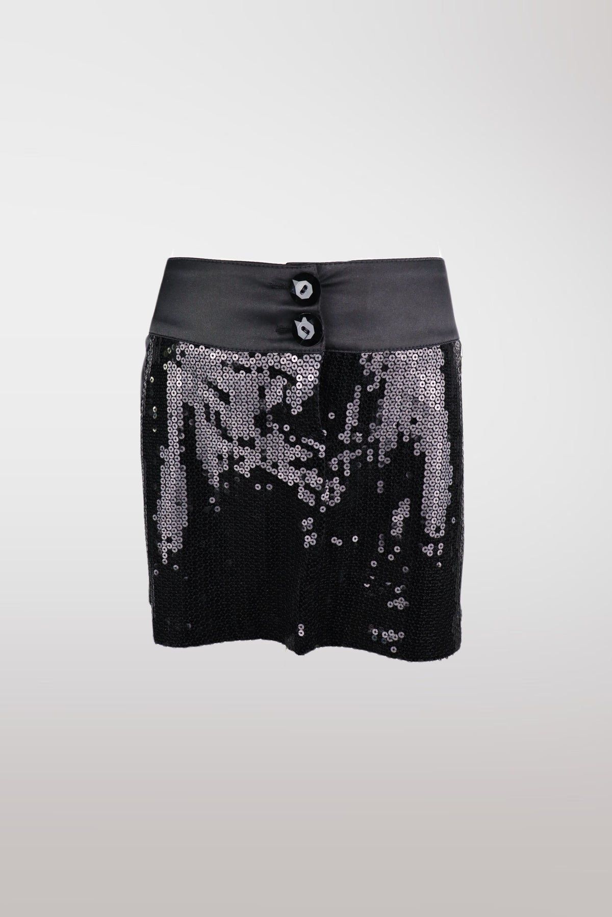 2000s Black Sequin Mini Skirt