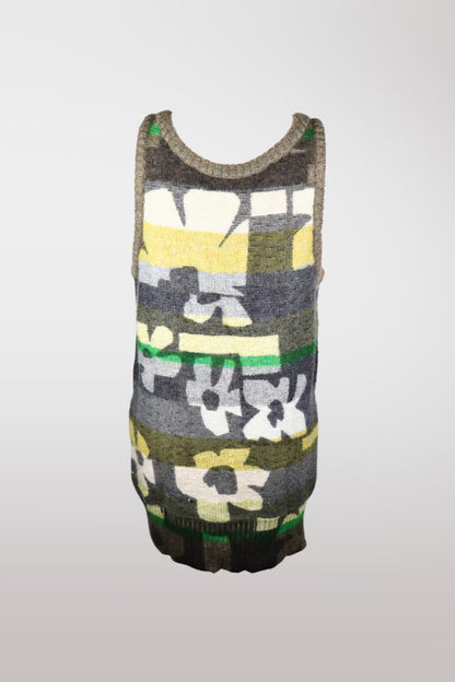 Chloé Floral Graphic Mohair Sweater Vest/Mini Dress