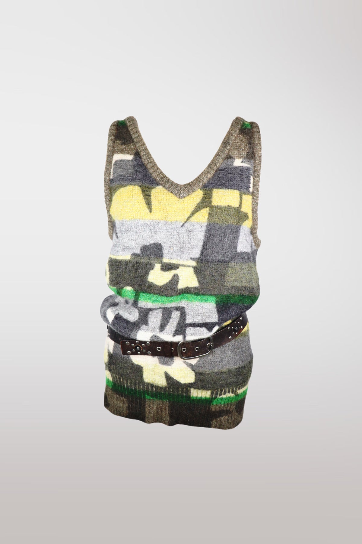Chloé Floral Graphic Mohair Sweater Vest/Mini Dress