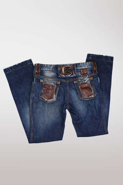 Dolce & Gabbana Python Accent Straight-Leg Jeans