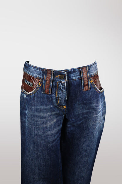 Dolce & Gabbana Python Accent Straight-Leg Jeans
