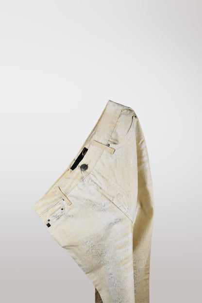 Just Cavalli Tan & Silver Python Metallic Print Jeans