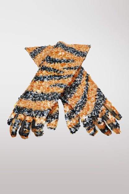 Gucci S/S 2023 Runway Sequin Tiger Print Gloves