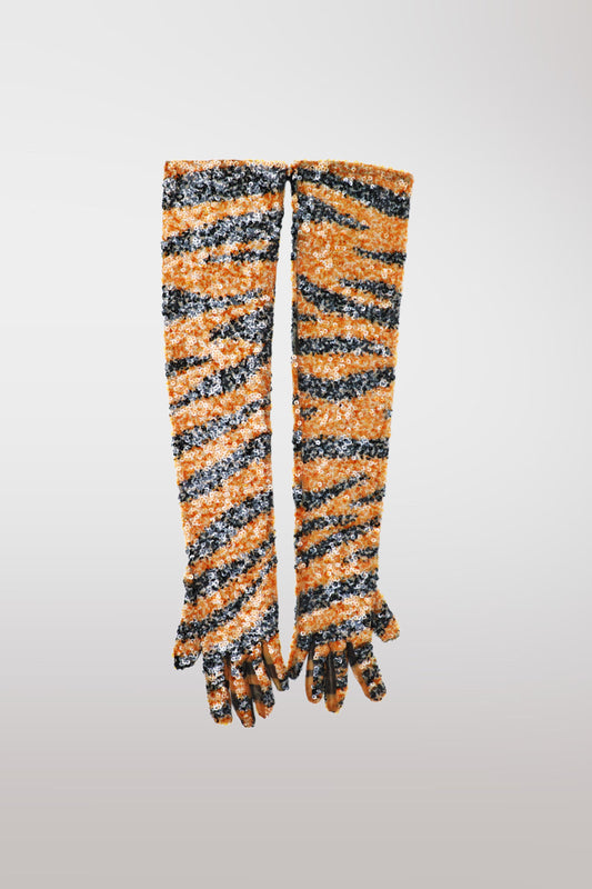 Gucci S/S 2023 Runway Sequin Tiger Print Gloves