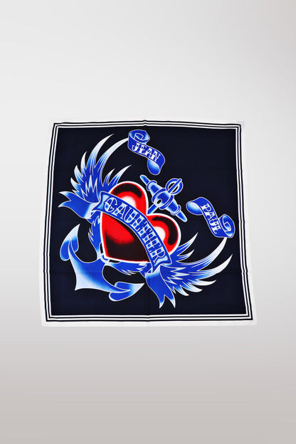 Jean Paul Gaultier 2015 Heart & Anchor Tattoo Scarf (Rare Colorway)