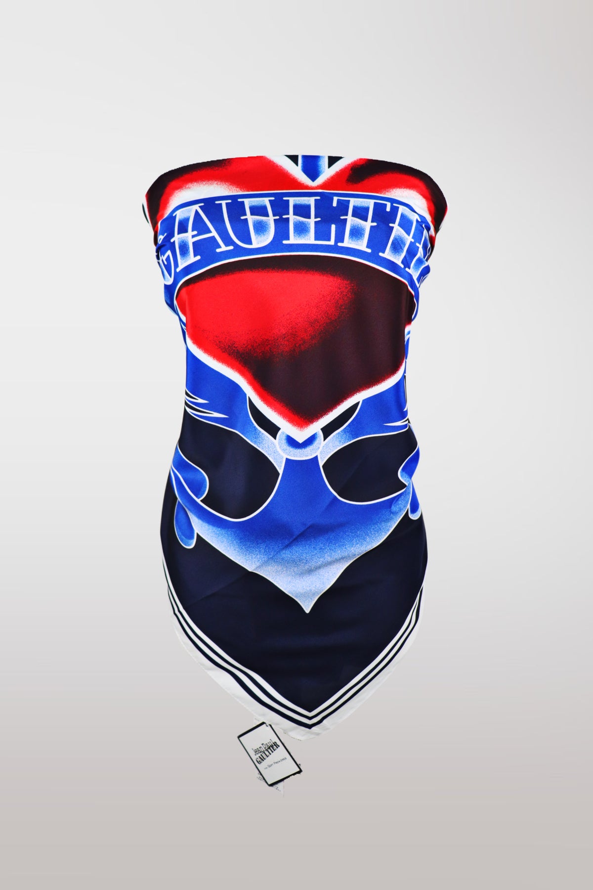 Jean Paul Gaultier 2015 Heart & Anchor Tattoo Scarf (Rare Colorway)