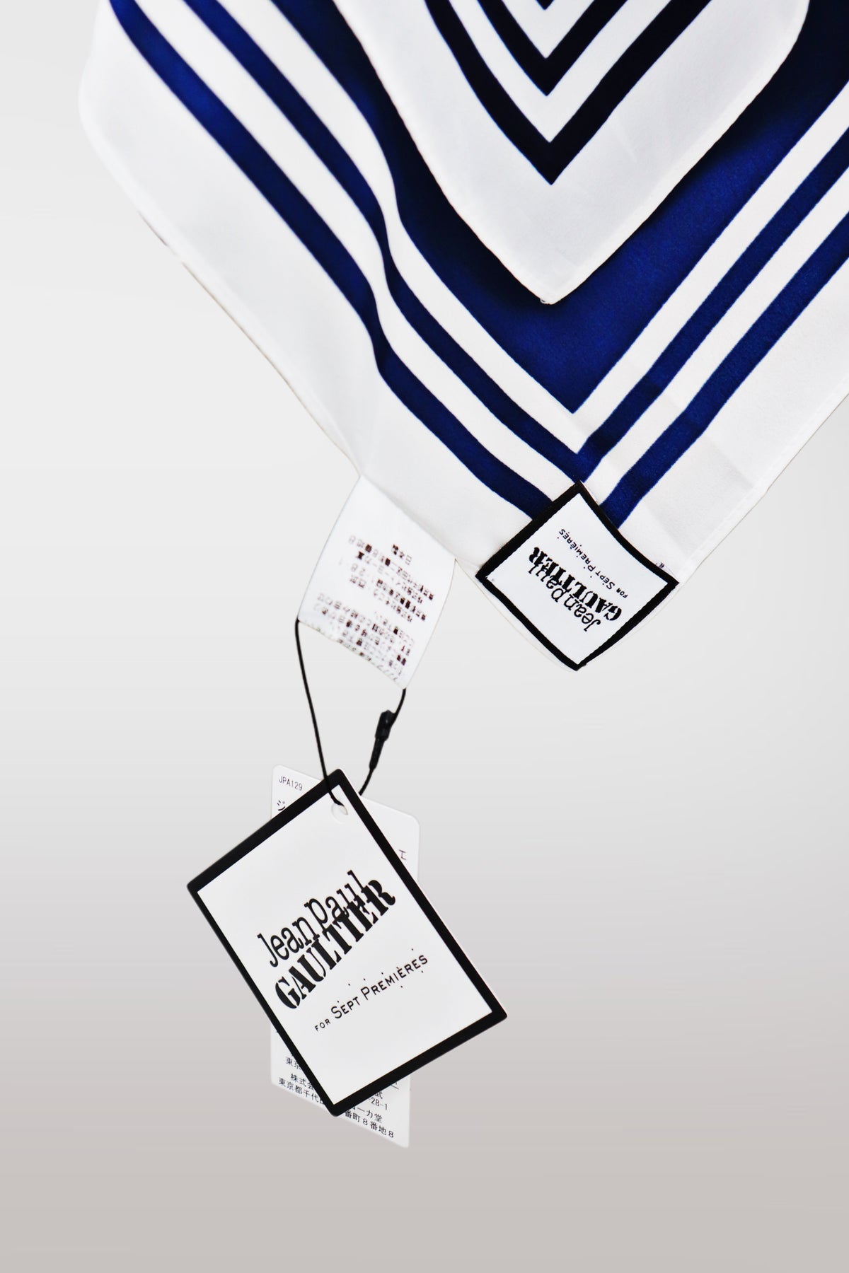 Jean Paul Gaultier 2015 Heart & Anchor Tattoo Scarf (White)