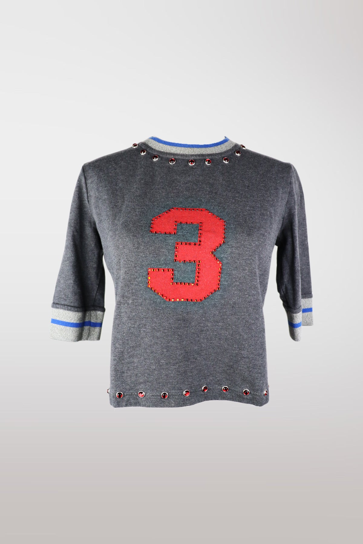 D&G Varsity Style Swarovski Embellished Sweatshirt