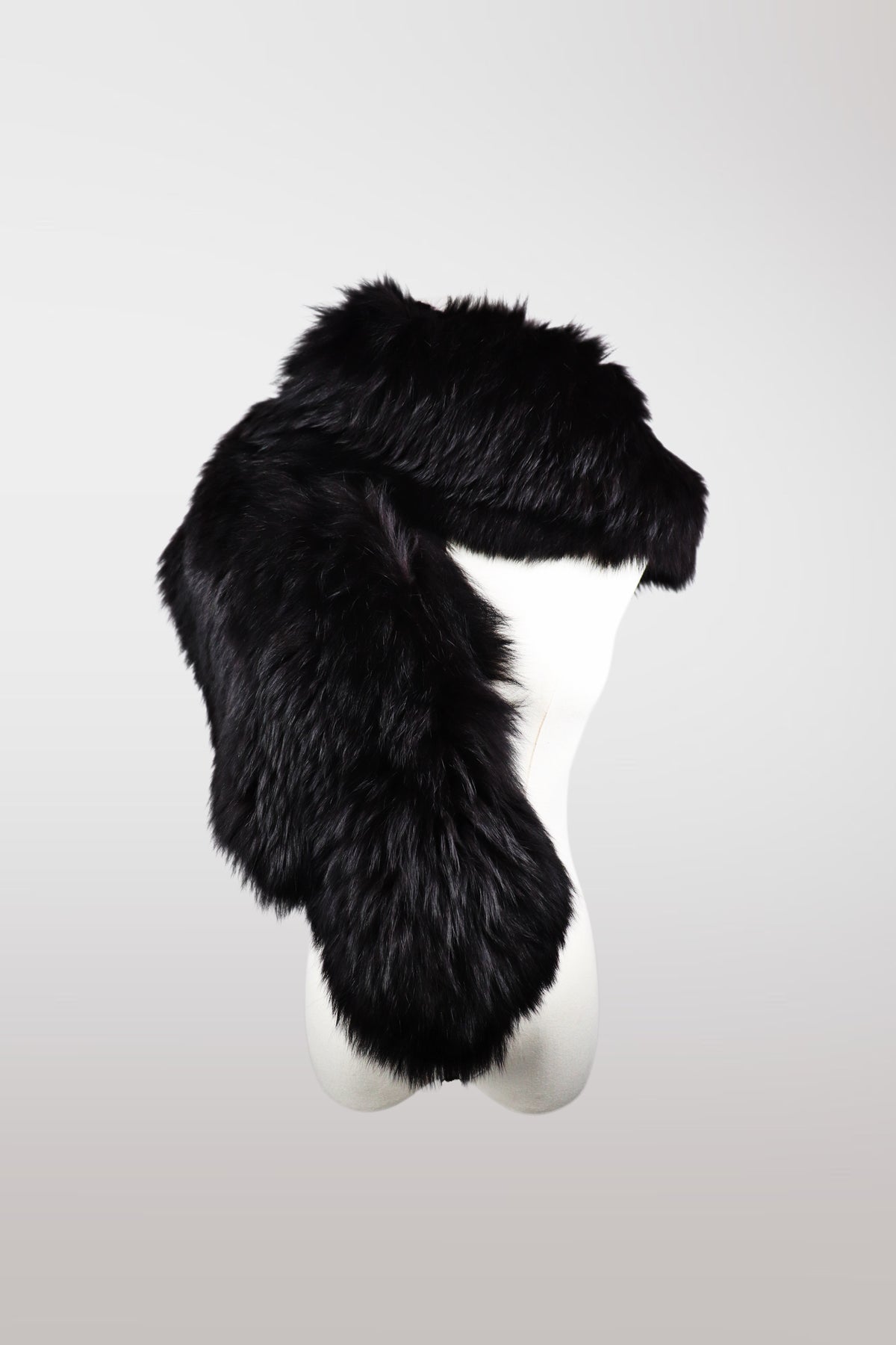 Genuine Black XL Fox Fur Shawl