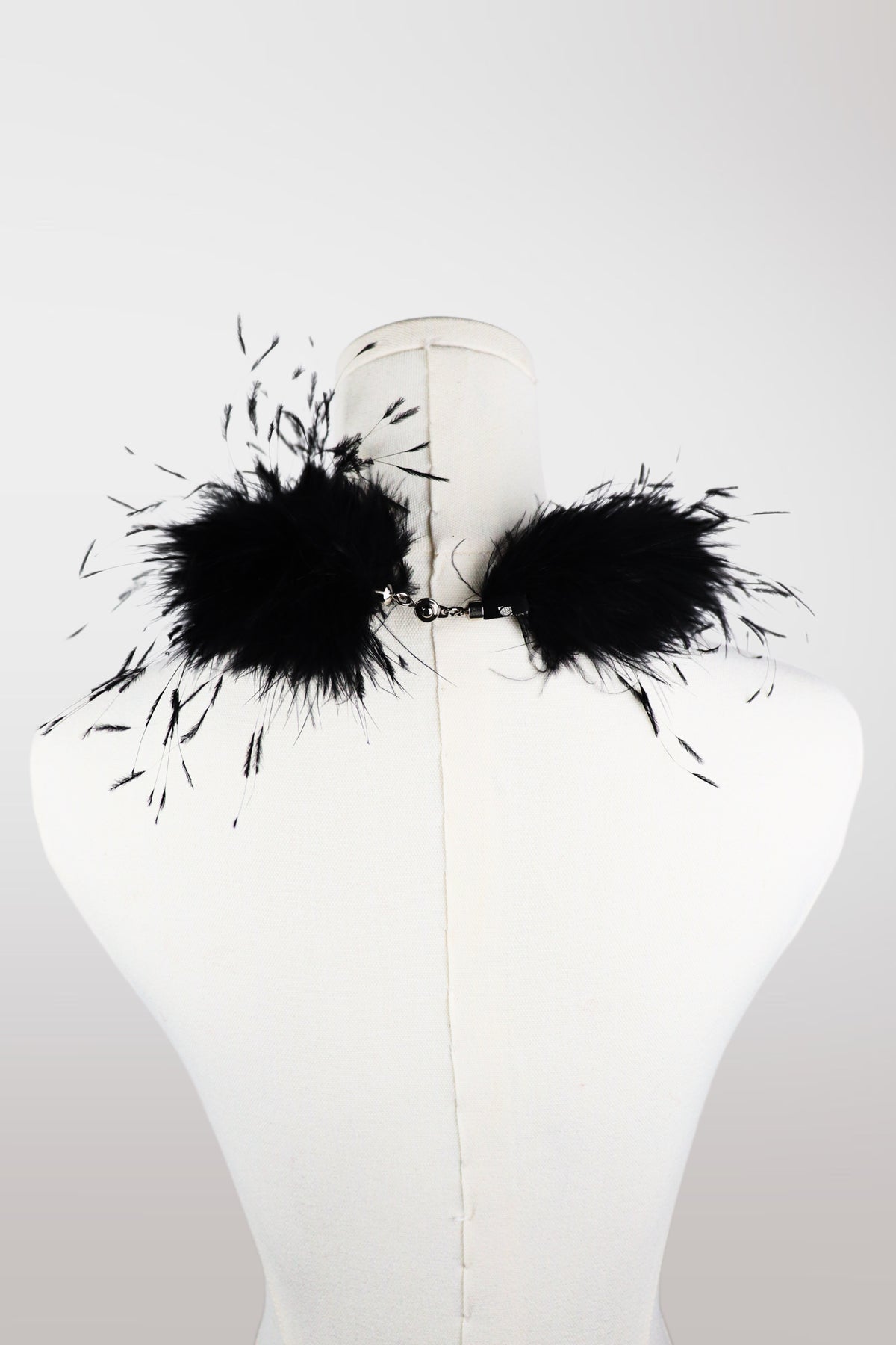 Genuine Black Ostrich Feather Choker