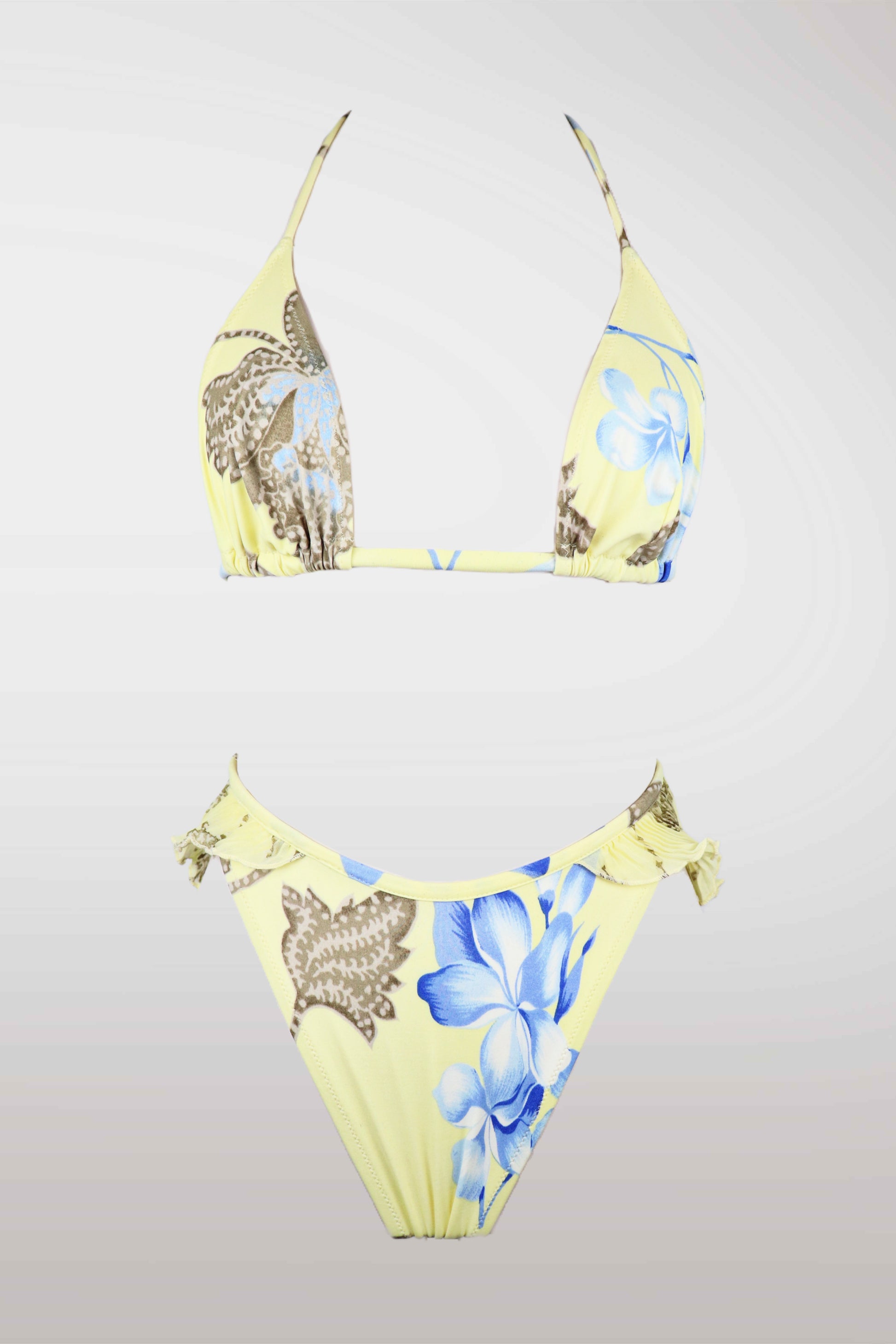 Yellow bikini with floral and animal print on a light gray background
mint condition vintage
designer archive piece
rare runway sample
one of a kind vintage
limited edition designer
authentic vintage designer
rare vintage designer find
collectible vintage fashion
high-end vintage clothing
luxury vintage apparel
designer vintage statement piece
genuine vintage couture
archival designer clothing
runway vintage fashion
vintage designer investment piece