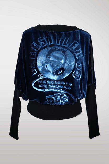 2000's Dolce & Gabbana Velvet Graphic Long Sleeve Top