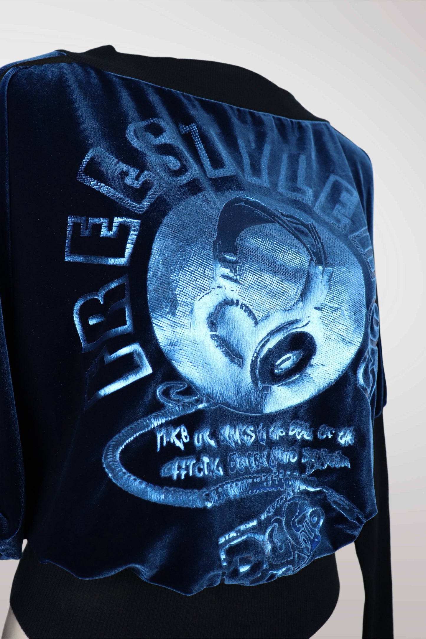 2000's Dolce & Gabbana Velvet Graphic Long Sleeve Top