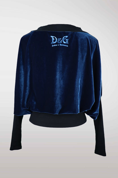 2000's Dolce & Gabbana Velvet Graphic Long Sleeve Top