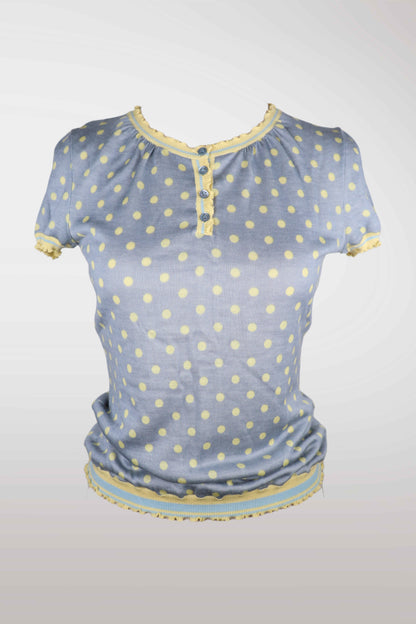 Moschino Polka Dot Wool Short Sleeve Cardigan