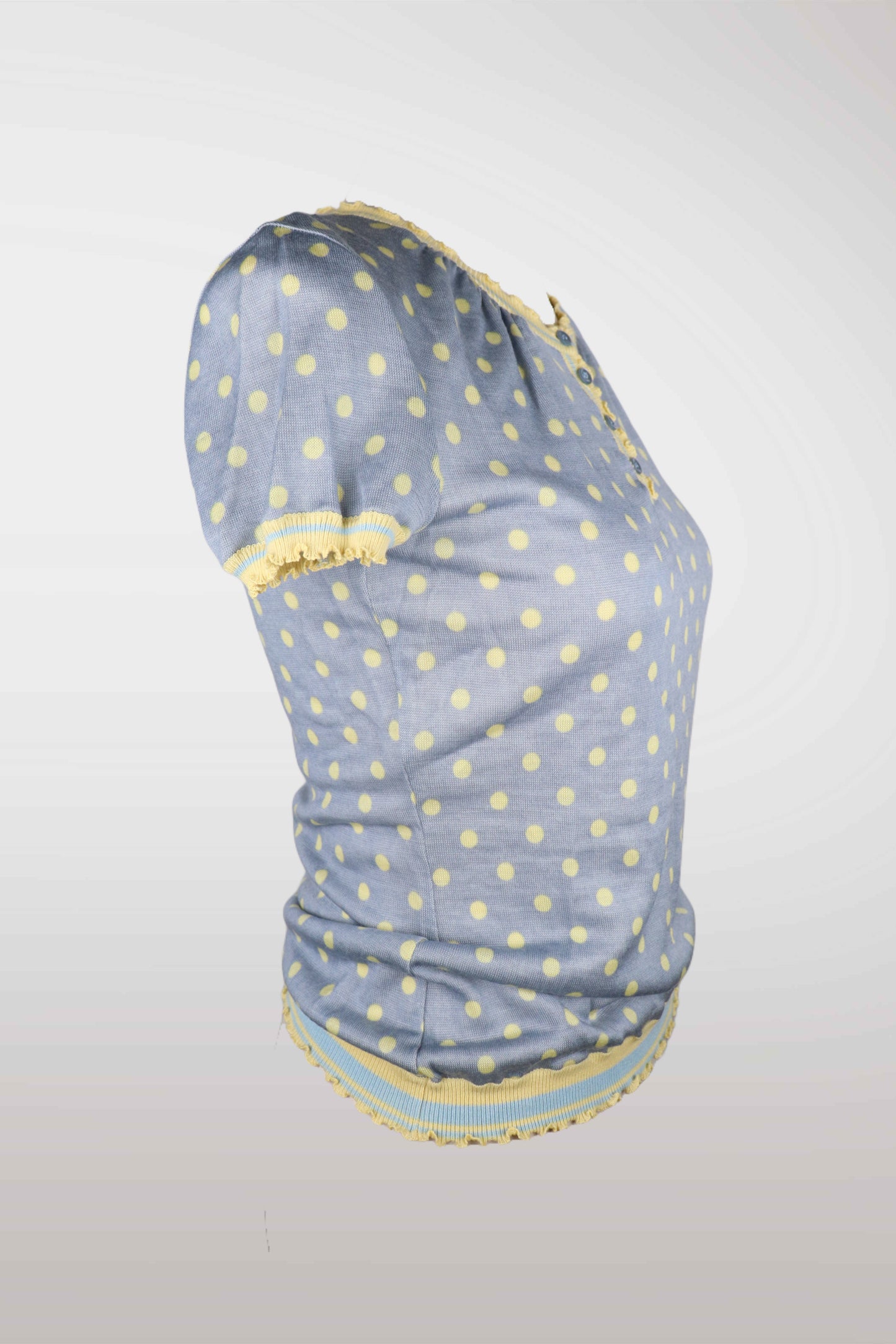 Moschino Polka Dot Wool Short Sleeve Cardigan