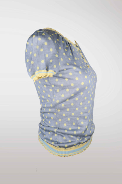 Moschino Polka Dot Wool Short Sleeve Cardigan