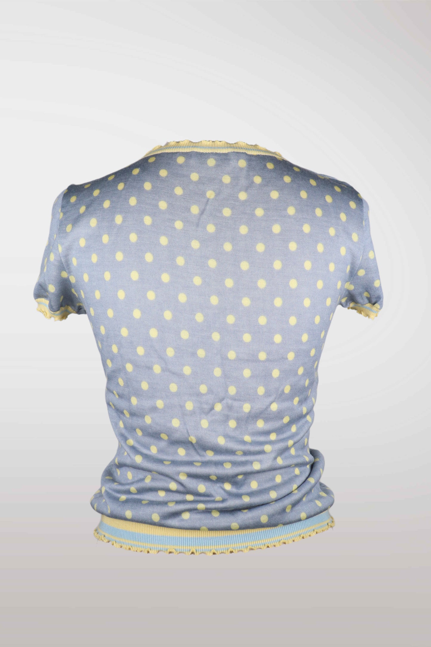 Moschino Polka Dot Wool Short Sleeve Cardigan