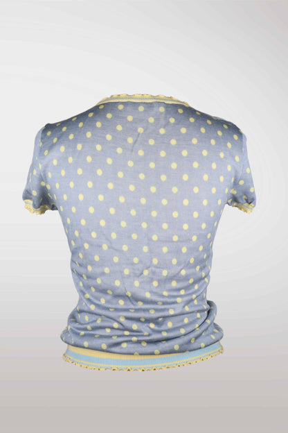 Moschino Polka Dot Wool Short Sleeve Cardigan