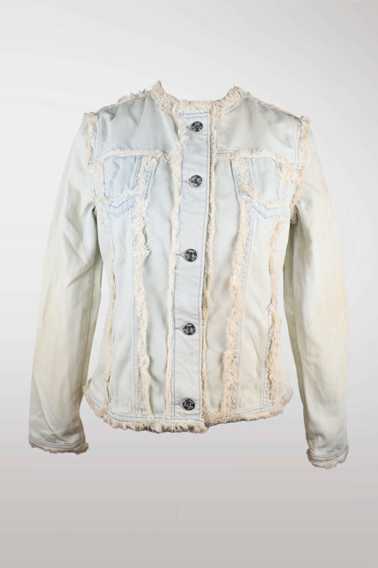 Dolce & Gabbana Distressed Light Wash Denim Jacket