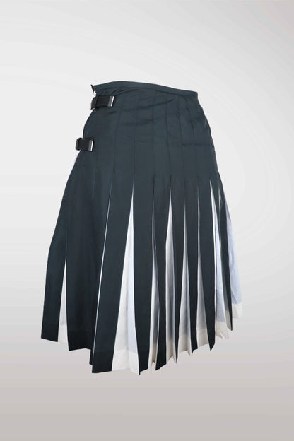 Jean Paul Gaultier Grey Pleated Midi Skirt