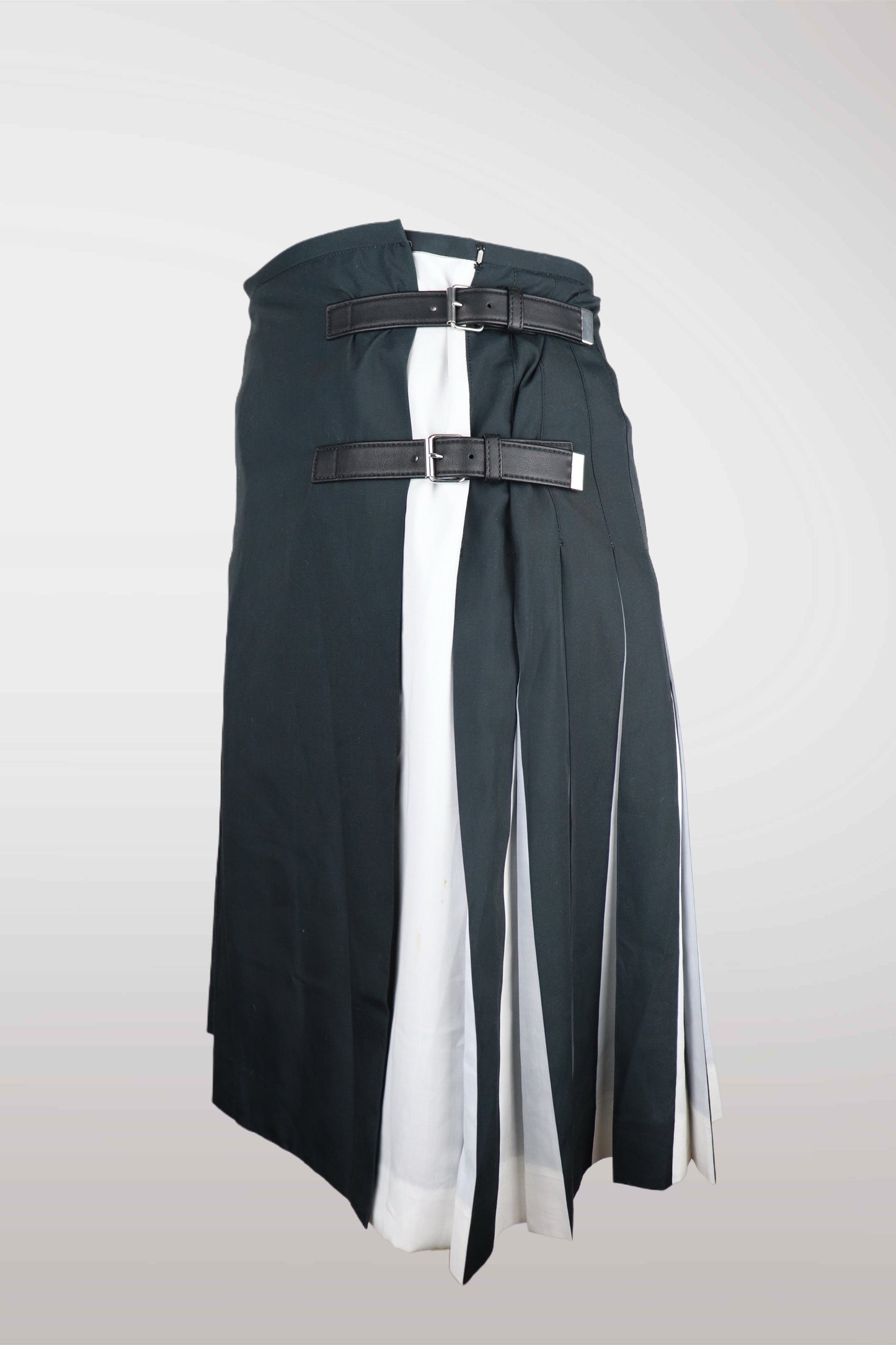 Jean Paul Gaultier Grey Pleated Midi Skirt